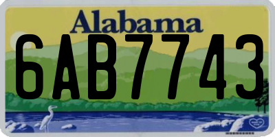 AL license plate 6AB7743