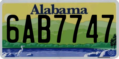 AL license plate 6AB7747