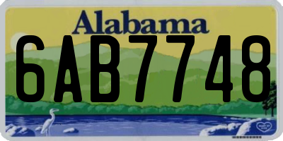 AL license plate 6AB7748