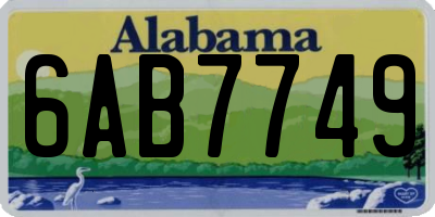 AL license plate 6AB7749