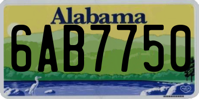 AL license plate 6AB7750