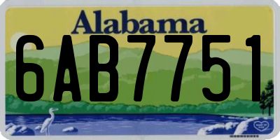 AL license plate 6AB7751