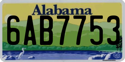 AL license plate 6AB7753