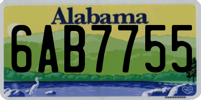 AL license plate 6AB7755
