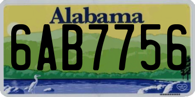 AL license plate 6AB7756