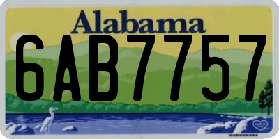 AL license plate 6AB7757