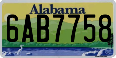 AL license plate 6AB7758