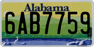 AL license plate 6AB7759