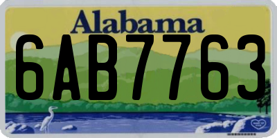 AL license plate 6AB7763