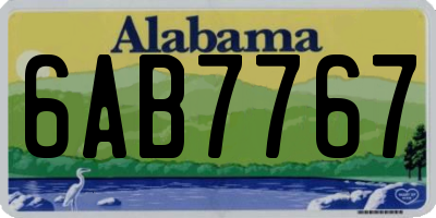 AL license plate 6AB7767