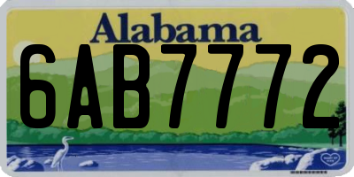 AL license plate 6AB7772