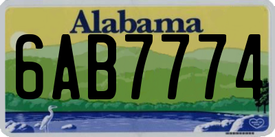 AL license plate 6AB7774