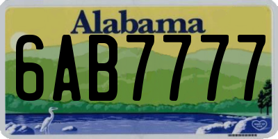 AL license plate 6AB7777