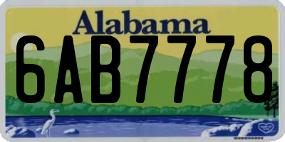 AL license plate 6AB7778