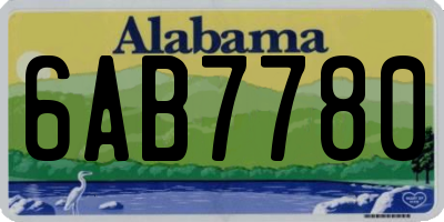 AL license plate 6AB7780
