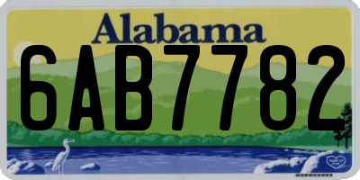 AL license plate 6AB7782