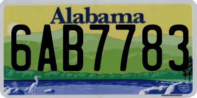 AL license plate 6AB7783
