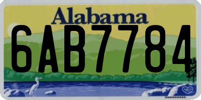 AL license plate 6AB7784