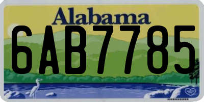 AL license plate 6AB7785