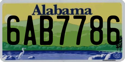 AL license plate 6AB7786