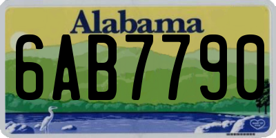 AL license plate 6AB7790