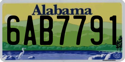 AL license plate 6AB7791