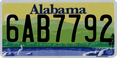AL license plate 6AB7792