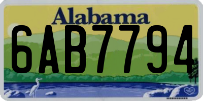 AL license plate 6AB7794