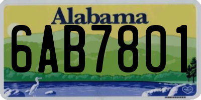 AL license plate 6AB7801