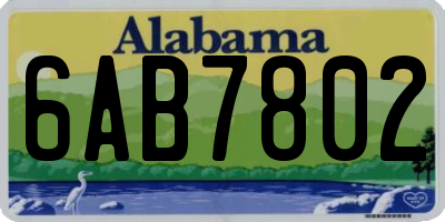 AL license plate 6AB7802