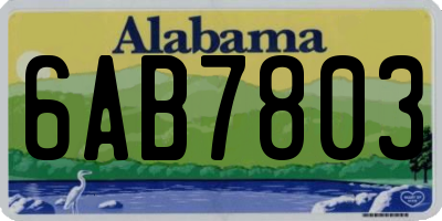 AL license plate 6AB7803