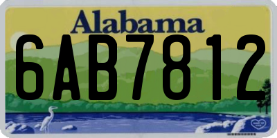 AL license plate 6AB7812