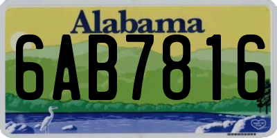 AL license plate 6AB7816