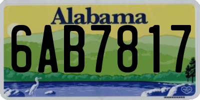 AL license plate 6AB7817