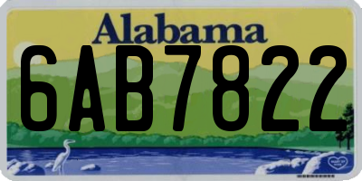 AL license plate 6AB7822