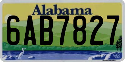 AL license plate 6AB7827