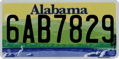 AL license plate 6AB7829