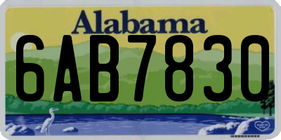 AL license plate 6AB7830