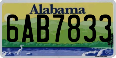 AL license plate 6AB7833