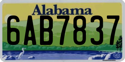 AL license plate 6AB7837