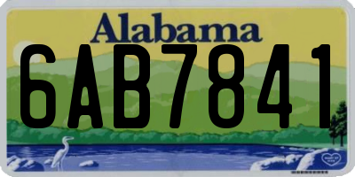 AL license plate 6AB7841