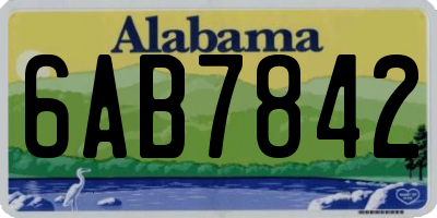 AL license plate 6AB7842