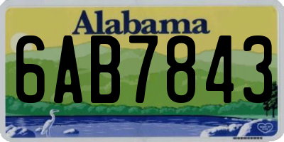 AL license plate 6AB7843