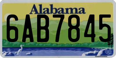 AL license plate 6AB7845