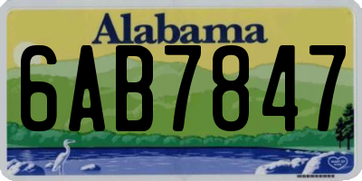 AL license plate 6AB7847
