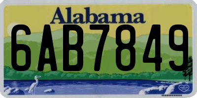 AL license plate 6AB7849