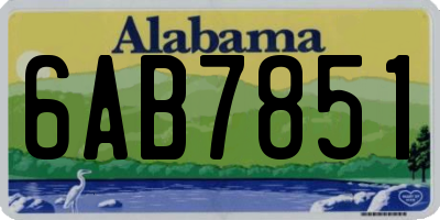 AL license plate 6AB7851
