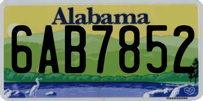 AL license plate 6AB7852
