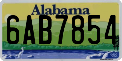 AL license plate 6AB7854