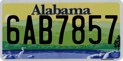 AL license plate 6AB7857